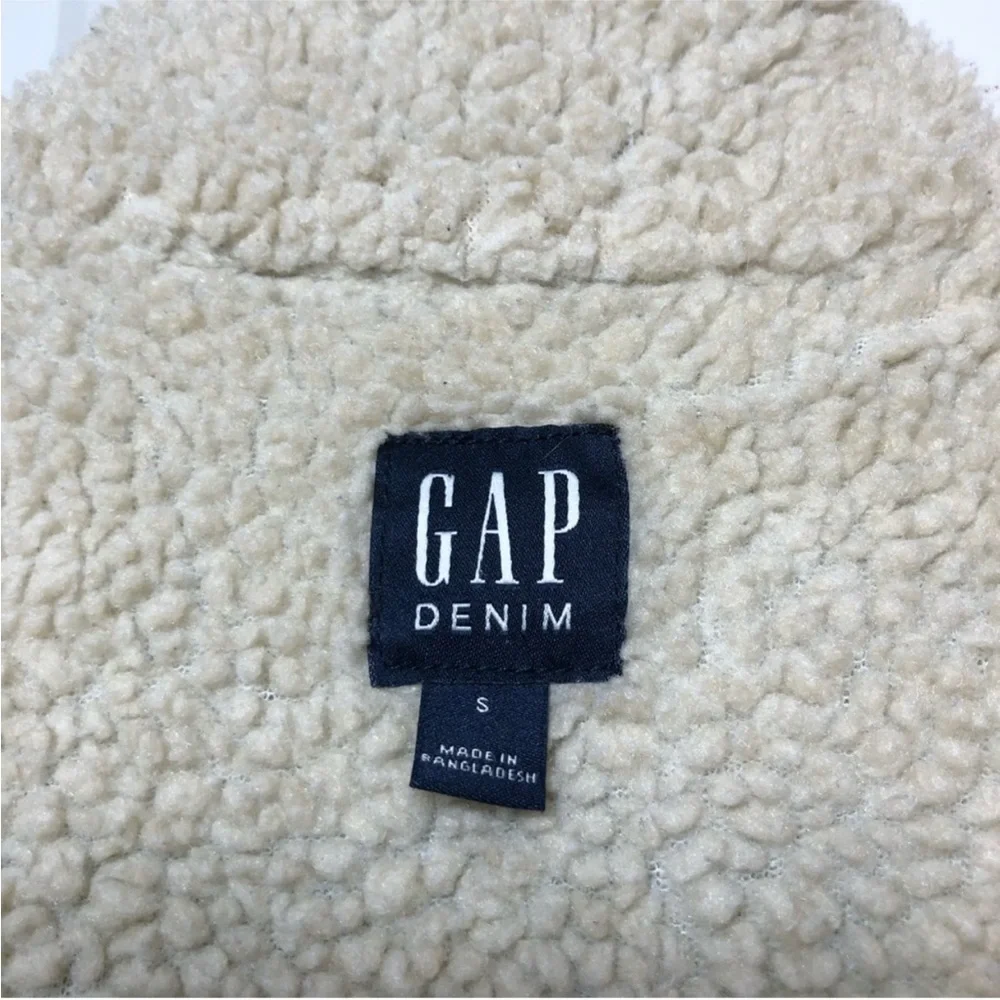 Gap Women's Sherpa-Lined Denim Jacket Medium Wash Jean Jacket S_13